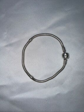 Pandora 925 Sterling Silver Bracelet with Round Barrel Clasp